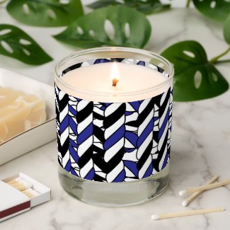 Black White Blue Rope Stripes Pattern 