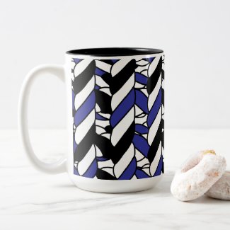 Black White Blue Rope Stripes Pattern
