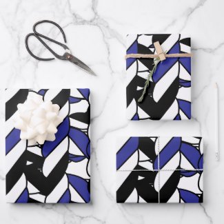 Black White Blue Rope Stripes Pattern