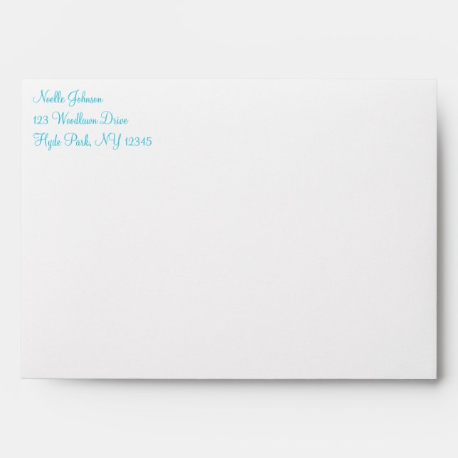 Black, White, Blue Snowflakes Envelope for 5x7's (Front)