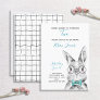 Black & White Blue Some Bunny is Two Birthday Invitation