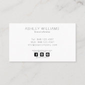 Black White & Blush Abstract Line Art Illustration Business Card (Back)