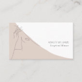 Black White & Blush Abstract Line Art Illustration Business Card (Front)
