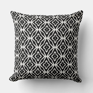 Black & White Boho Modern Throw Pillow