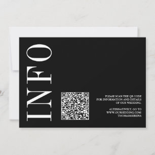 Black & White Bold Monochrome QR Code RSVP Invitation