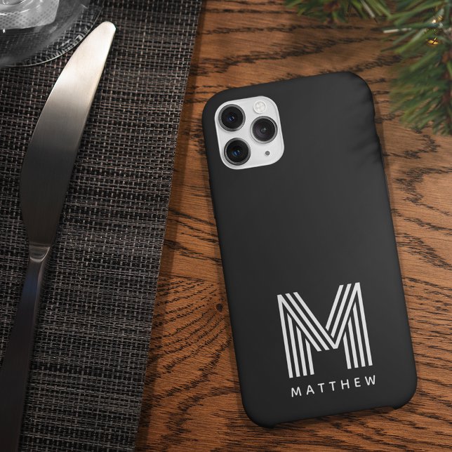 Black White Bold Monogram Case-Mate iPhone Case (Creator Uploaded)