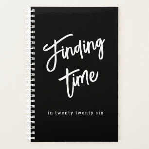 Black & White Bold Script Personalized Name Planner