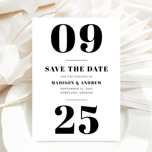 Black  White Bold Typography Save the Date