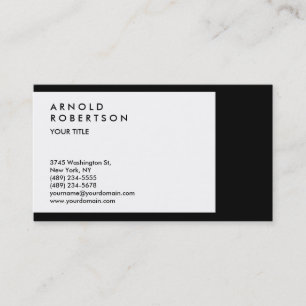 Black White Border Professional Business Card