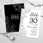 Black White Botanical Surprise 30th Birthday Invitation<br><div class="desc">Black White Botanical Surprise 30th Birthday Invitation. Minimalist modern feminine design features botanical accents and typography script font. Simple floral invite card perfect for a stylish female surprise bday celebration.</div>
