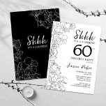 Black White Botanical Surprise 60th Birthday Invitation<br><div class="desc">Black White Botanical Surprise 60th Birthday Invitation. Minimalist modern feminine design features botanical accents and typography script font. Simple floral invite card perfect for a stylish female surprise bday celebration.</div>