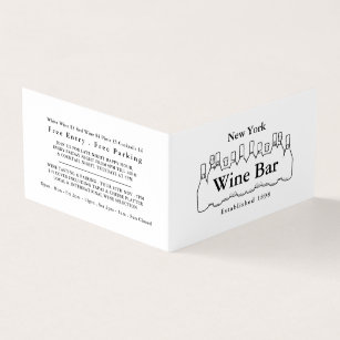 Black & White Bottles, Wine Bar/Winery, Detailed Business Card