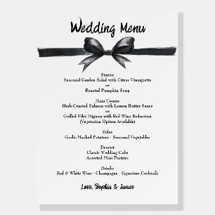 Black & White Bow   Elegant Wedding   Monochrome Foam Board