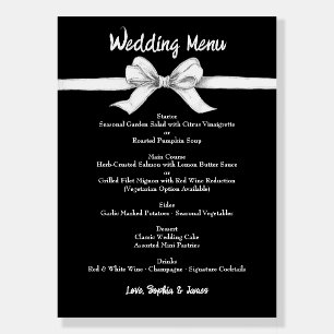 Black & White Bow   Elegant Wedding   Monochrome Foam Board