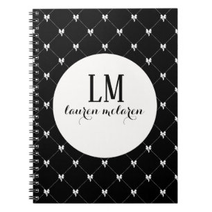 Black & White Bow Monogram Notebook