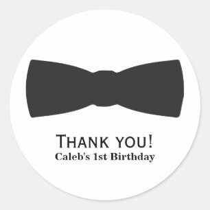 Black & White Bow Tie Tuxedo Boys Party Favor Classic Round Sticker