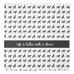 Black & White Boxer Dog Themed Bedding Set Duvet Cover
