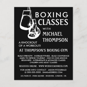 Black & White Boxing Gloves, Boxing Class Advert Flyer