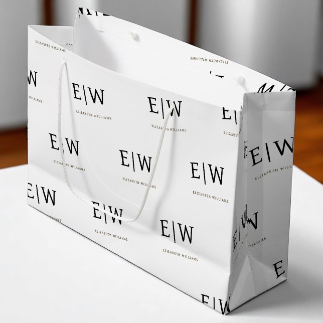 Black White Branded Business Company Packaging Large Gift Bag (Creator Uploaded)