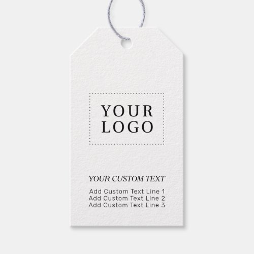 Black  White Branded Business Logo Promotional Gift Tags