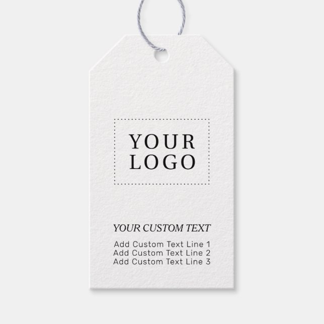 Black & White Branded Business Logo Promotional Gift Tags (Front)