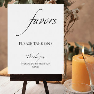 Black & White Bridal Shower Favors Sign
