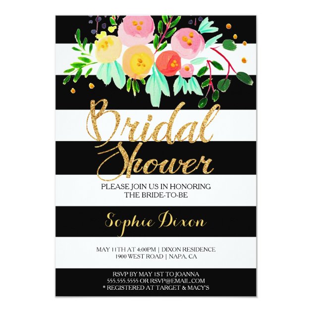 Black & White Bridal Shower Invitation