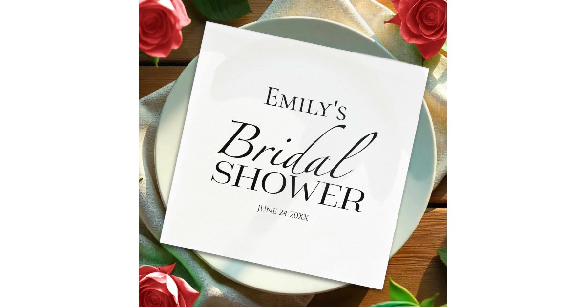 Black & White Bridal Shower Napkins | Zazzle