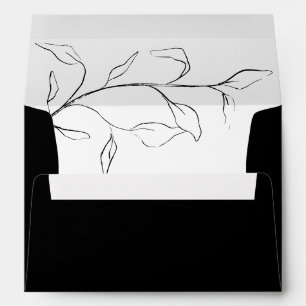 Black White Bridal Shower or Wedding Invitation Envelope