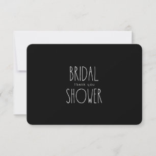 Black & White Bridal Shower Rounded Thank You Card