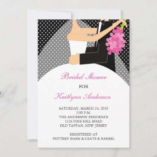 Black &amp; White Bride Bridal Shower Invitation