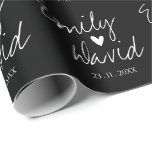 Black White Bride & Groom Names Wedding Wrapping Paper<br><div class="desc">Black White Bride & Groom Names Wedding Wrapping Paper . It can't get more personalized than this Elegant wrapping paper which has the names of the bride and groom alongwith the wedding date. cover all your gifts with this wrapping paper. Customize it by changing the names of the bride and...</div>