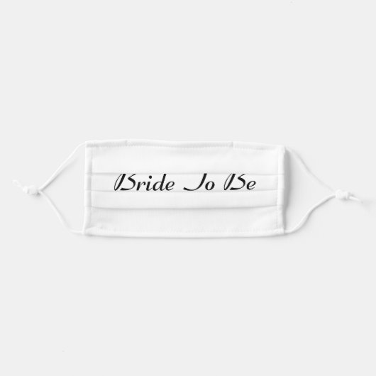 Black /White Bride To Be Newlywed Wedding Facemask Adult Cloth Face Mask (Front, Folded)