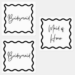 Black & White, Bridesmaid & Maid of Honor Labels
