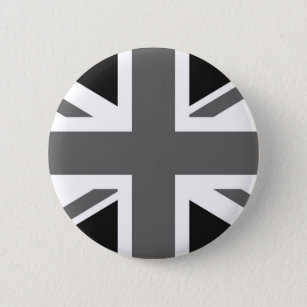 Black & White British Flag Button