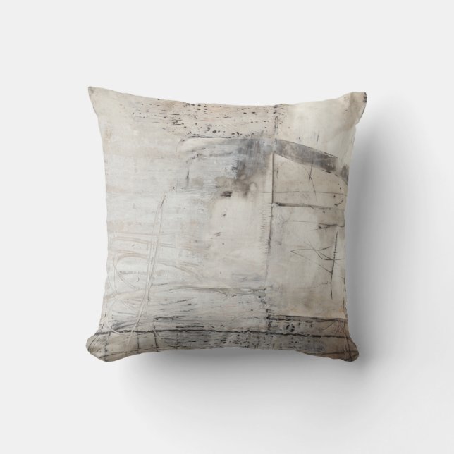 Black White & Bronze Throw Pillow (Front)