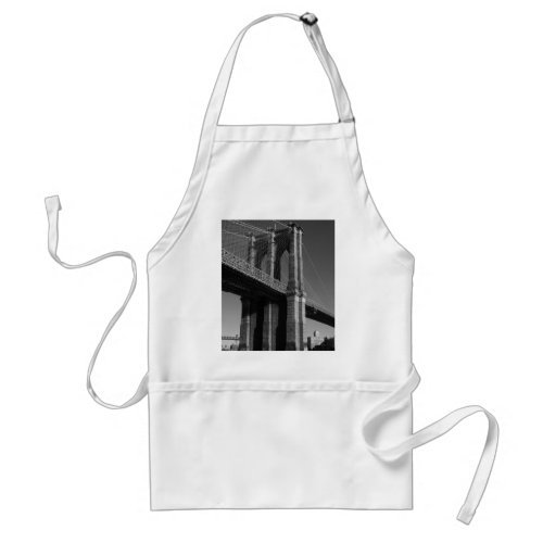 Black  White Brooklyn Bridge Adult Apron