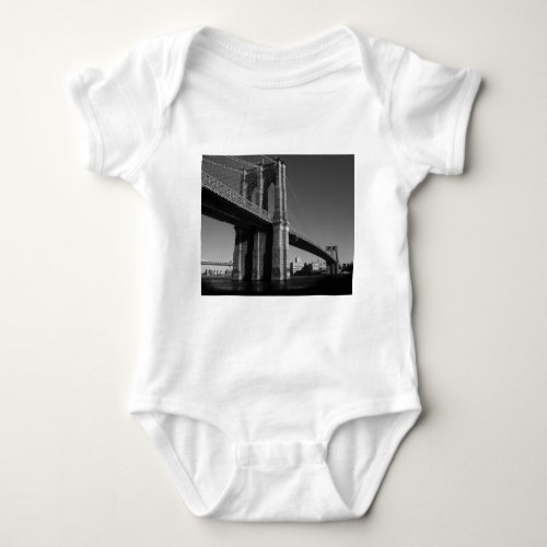 Black  White Brooklyn Bridge Baby Bodysuit