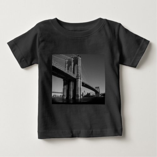 Black  White Brooklyn Bridge Baby T_Shirt
