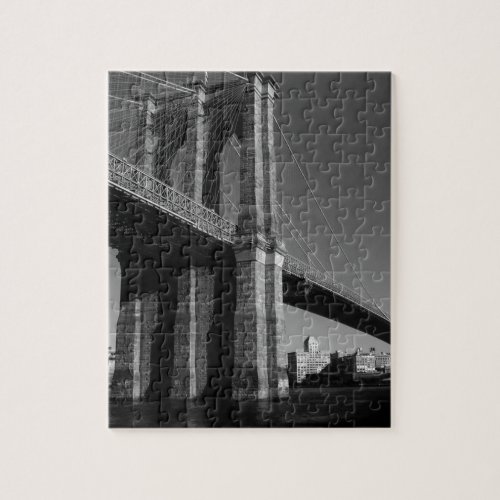 Black  White Brooklyn Bridge Jigsaw Puzzle
