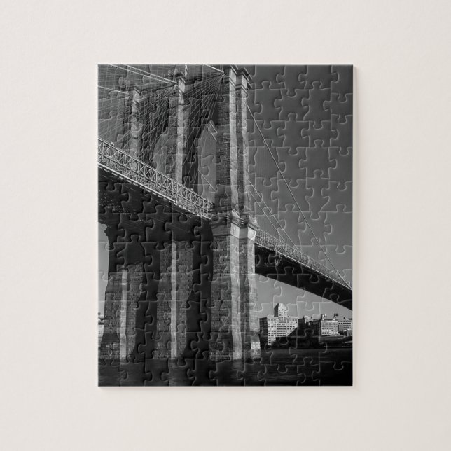 Black & White Brooklyn Bridge Jigsaw Puzzle (Vertical)