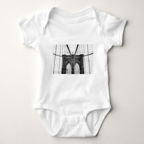 Black White Brooklyn Bridge New York Baby Bodysuit