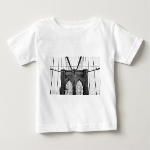 Black White Brooklyn Bridge New York Baby T_Shirt