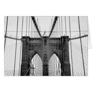 Black White Brooklyn Bridge New York Cards