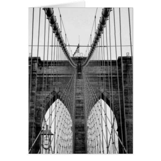 Black White Brooklyn Bridge New York Cards (Front)
