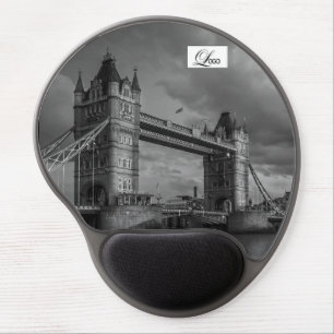 Black White Brooklyn Bridge New York Night Gel Mouse Pad