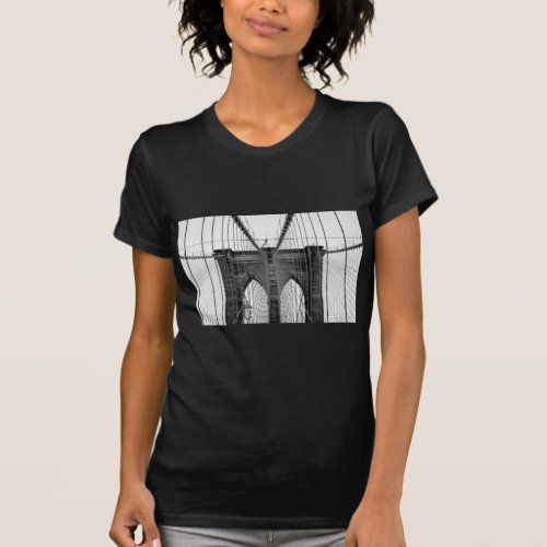 Black White Brooklyn Bridge New York T_Shirt