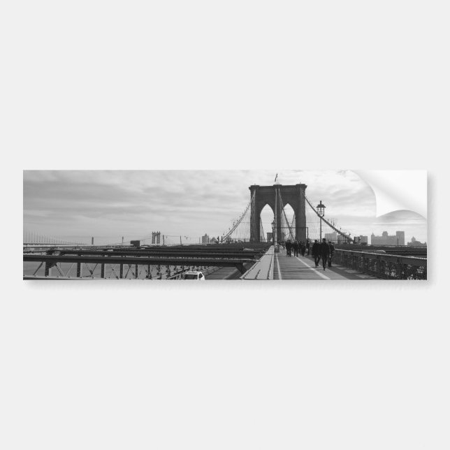 Black White Brooklyn Bridge - NY New York nr 1 Bumper Sticker (Front)
