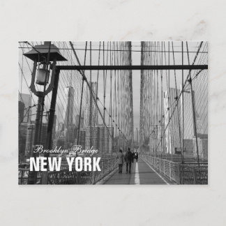 Black White Brooklyn Bridge - NY New York nr 2 Postcard