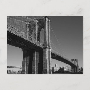 Black & White Brooklyn Bridge Postcard